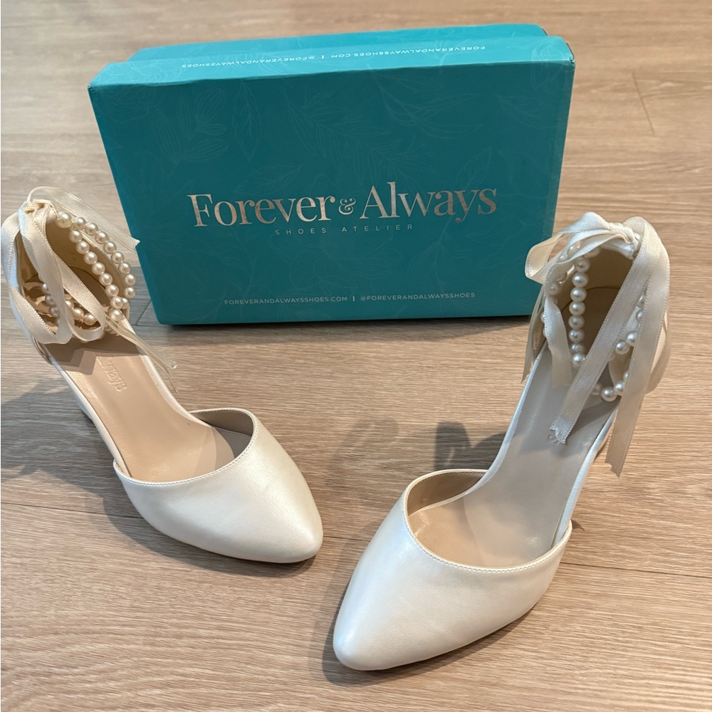 Forever & Always Elegant White Heels with Pearl Detailing